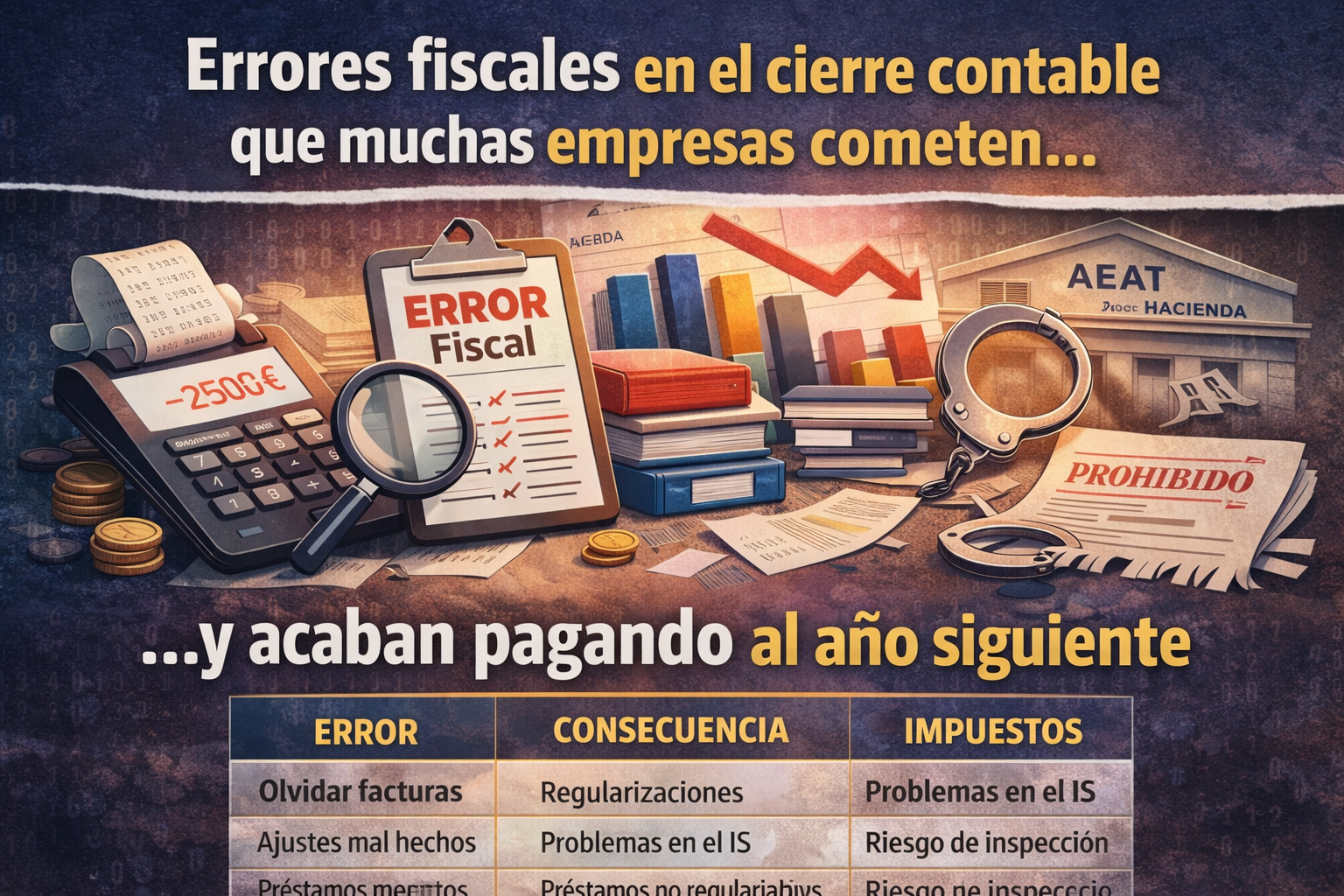 errores fiscales en cierre contable